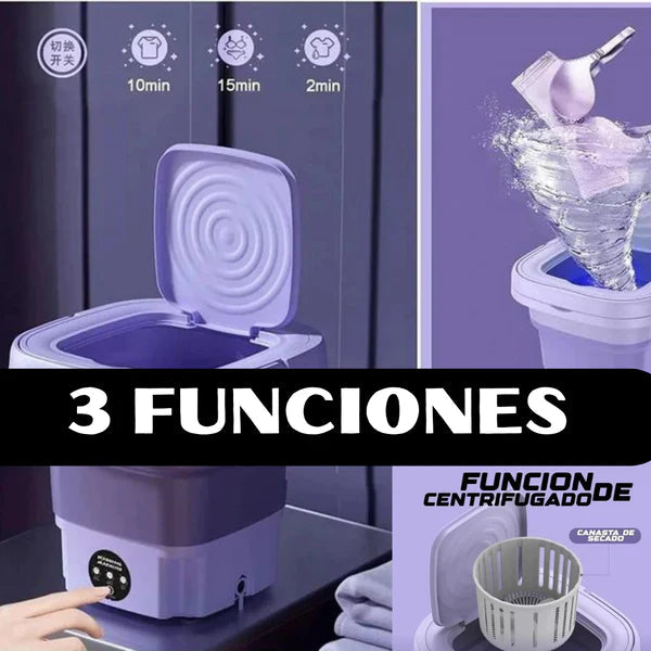 Lavadora Plegable Portátil  Turbo Automática con 3 Funciones