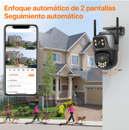 Cámara de Seguridad Inteligente 360° con Doble Lente FULL HD