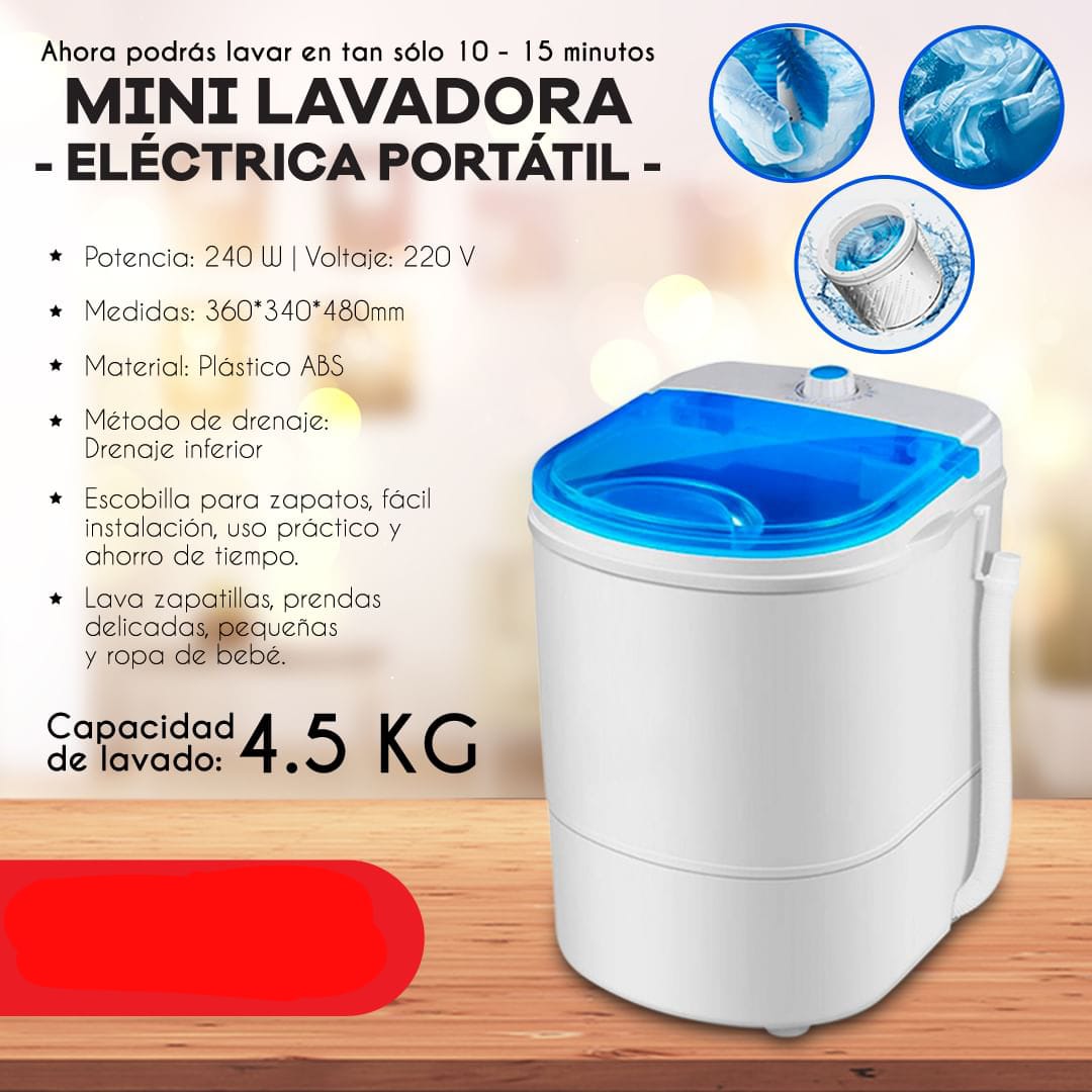 LAVADORA PORTATIL ELECTRICA PREMIUN AUTOMATICA (LAVA, ENJUAGA Y CENTRIFUGA)2024