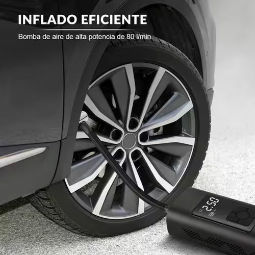 Inflador Portatil Recargable   de 150 Psi con Linterna y Power Bank