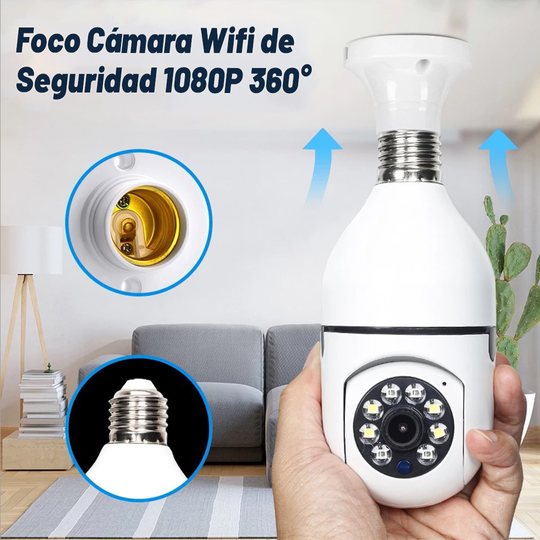 FOCO CÁMARA WIFI DE SEGURIDAD FULL HD - 1080P 360°